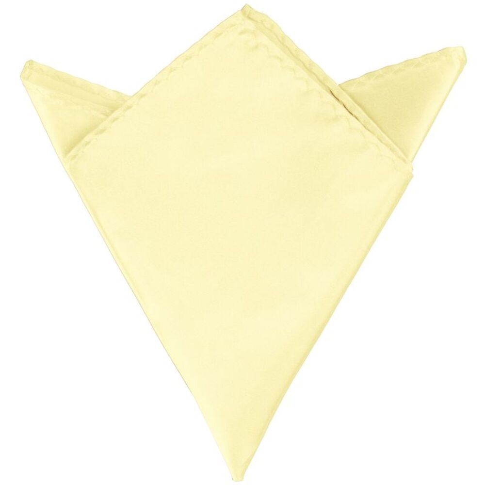 Foldable Handkerchiefs Satin Shiny Solid Color Pocket Square Yellow
